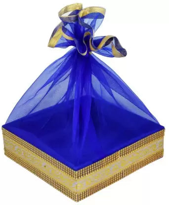 Wedding Gift Hamper Baskets, Baby Show Gift Wooden Fruit & Vegetable Basket  (Blue)