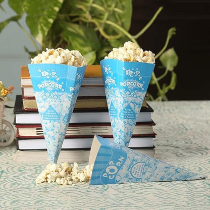 Popcorn Cups, Carnival Box, Kids Snacks Box, Disposal Cone Printed Party Box  (Pink, Pack of 50)